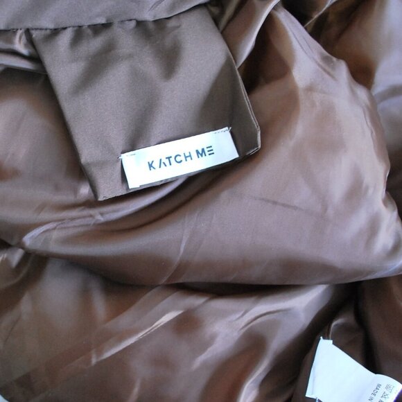 Katch Me Women's Brown Full Zip Puffer Cropped Vest Jacket XL - Picture 3 of 3